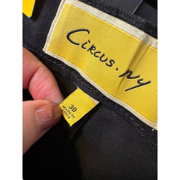 Circus NY High Rise Slim Straight Size 30 Shimmer Stretch Black Silver NWT Sam E - Picture 4 of 11